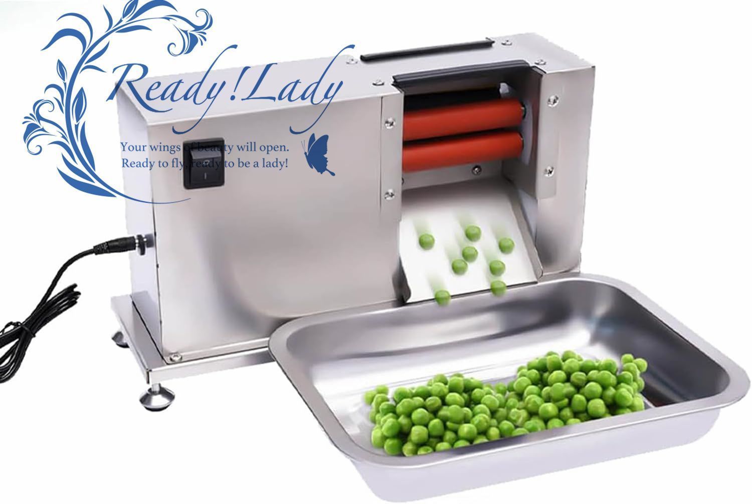 電動グリーンビーンズピーラーピーラーセパレーター 商業ダブルドラム豆エンドウ豆の殻むき皮むき機22ポンド h出力50 RPM電