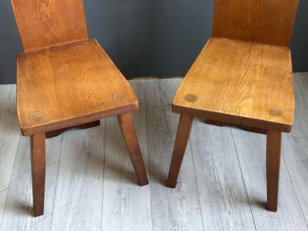 ② 希少レトロ無垢材ヴィンテージカフェ店舗什器ハイバックチェアnY