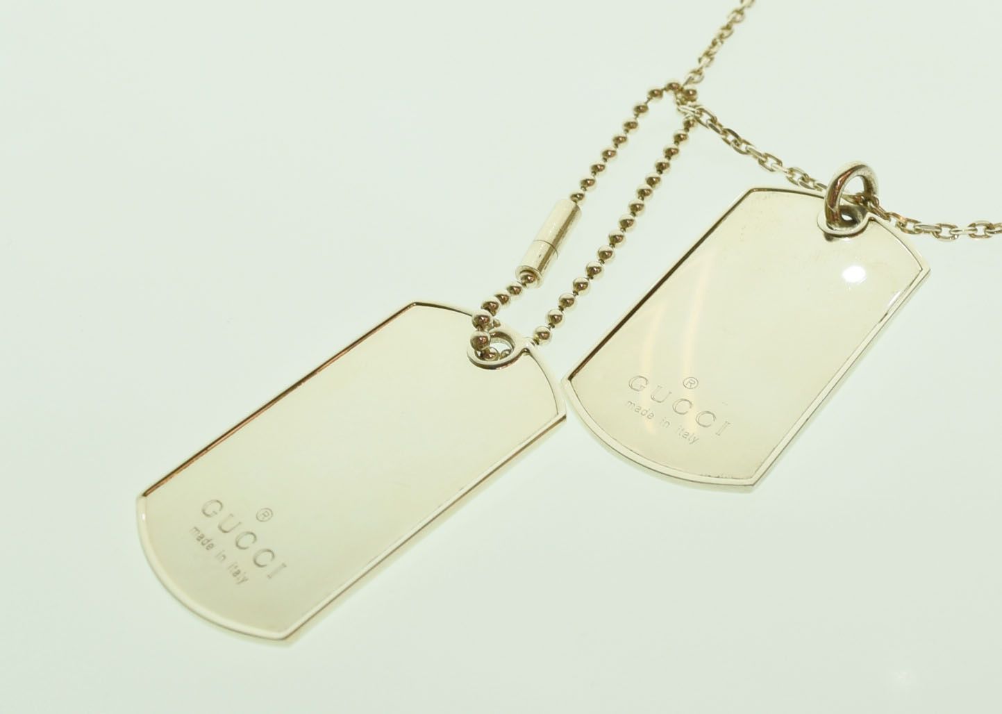 グッチ GUCCI SV925 ドッグタグ ネックレス シルバー925 メンズ