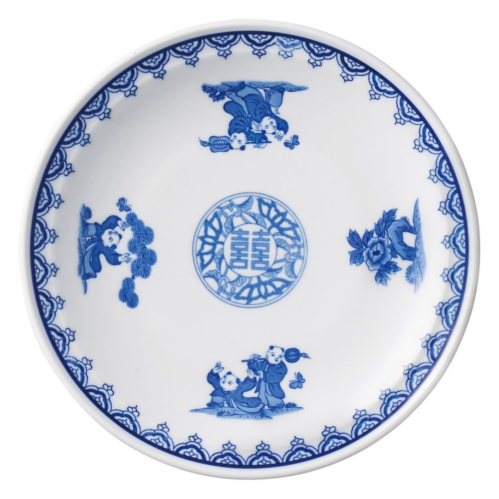 人気商品】中華 | 中皿 [ 18.5 6.0皿 x 18.5 x 染付唐子 2.8cm
