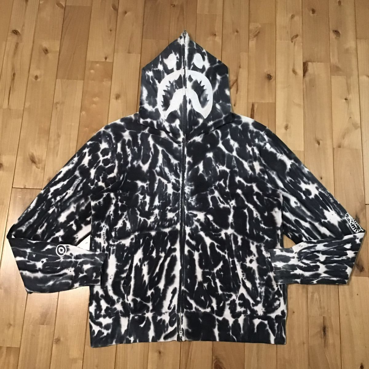 ☆XL☆ タイダイ シャーク パーカー shark full zip hoodie TIE DYE a  