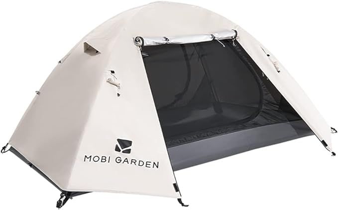 ホワイト 3人用 MOBI GARDEN テント 軽量 コンパクト UVカット 二重層