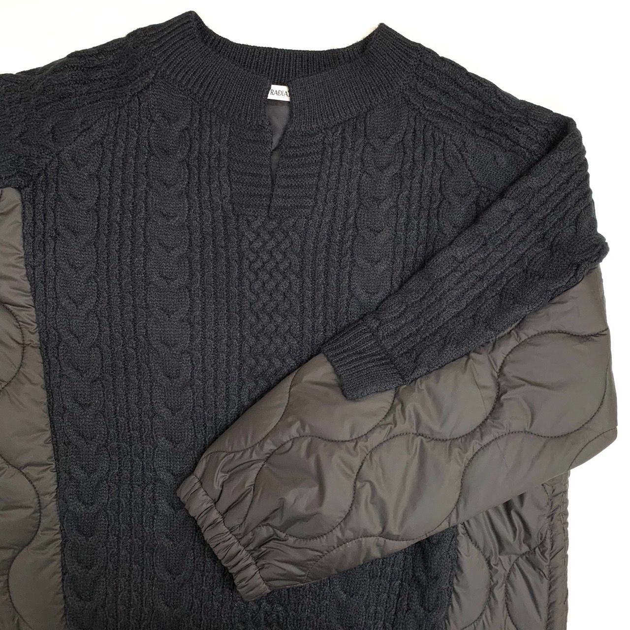 新品未使用　RADIATE ヤマダヤ　キルティング　ドッキング　オーバーニット RADIATE】ラディエイト/キルティングドッキングオーバーニット