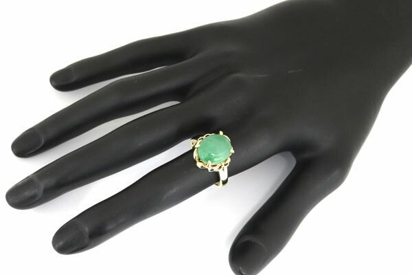 ヒスイ リング K18YG 13号 中古 指輪 アクセサリー レディース 女性
