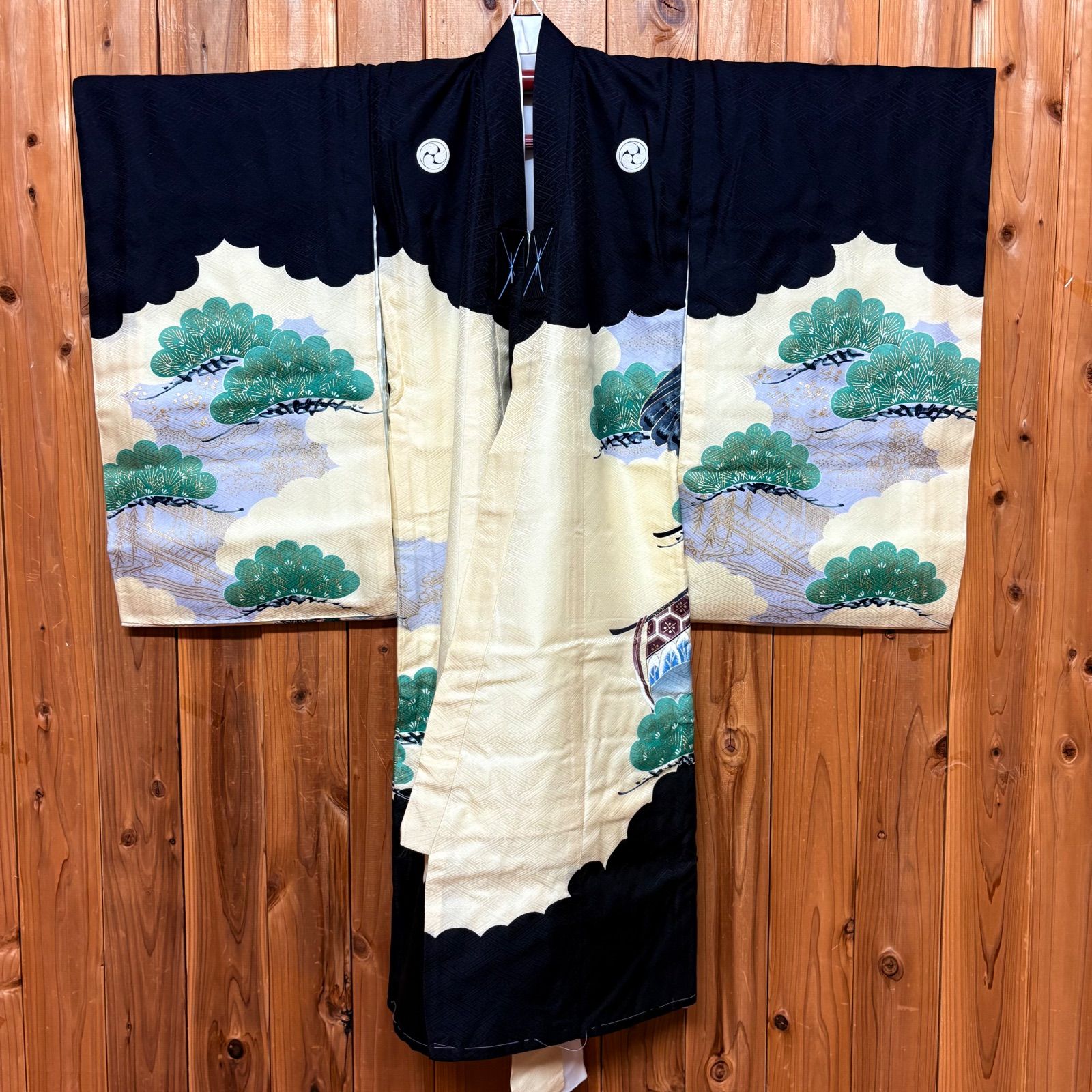 七五三 男の子 着物 袴上 正絹 記念 和装 鷹 鷲