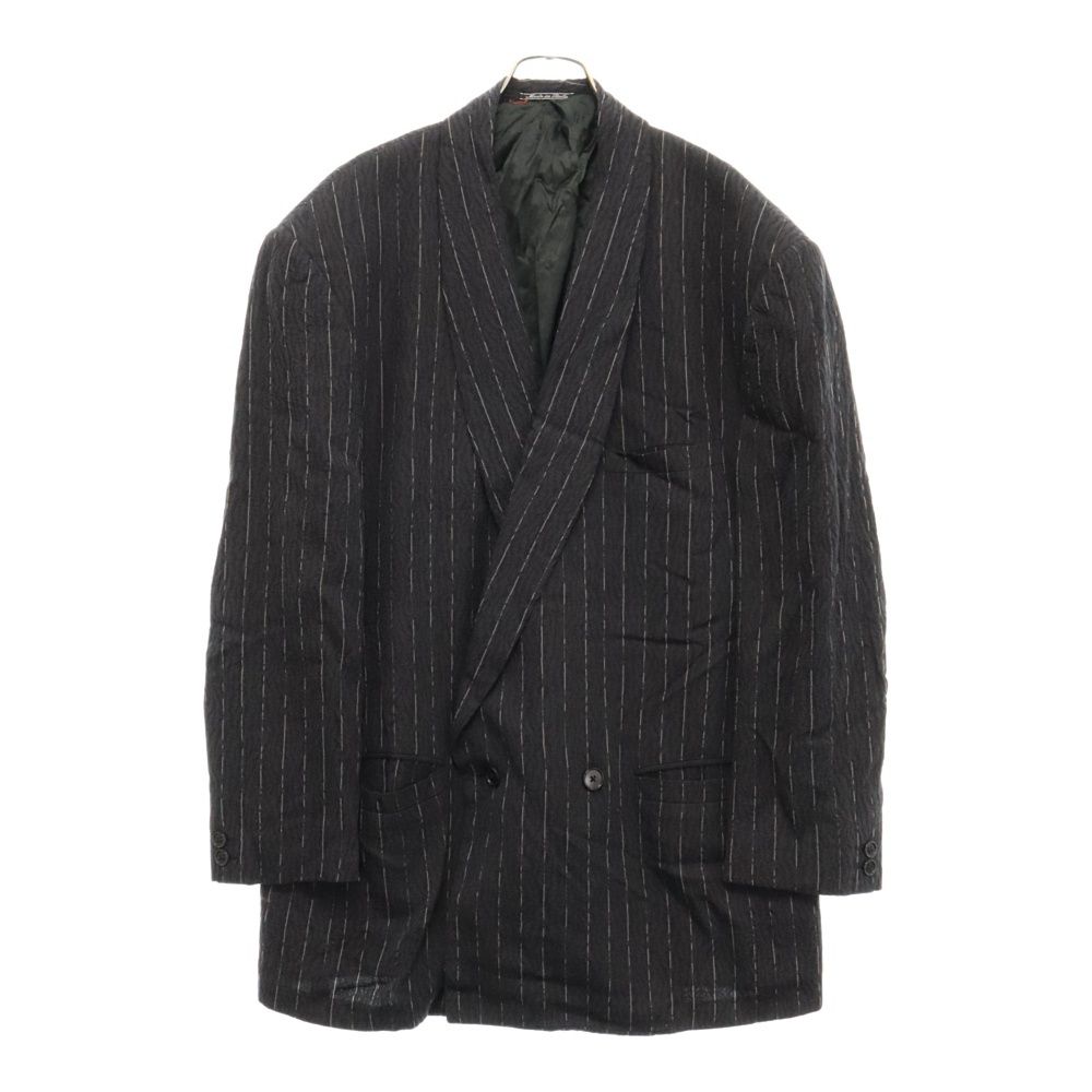 GIANNI VERSACE ストライプ ブラックスーツ GIANNI VERSACE (ジャンニ ヴェルサーチ) コットン リップル生地