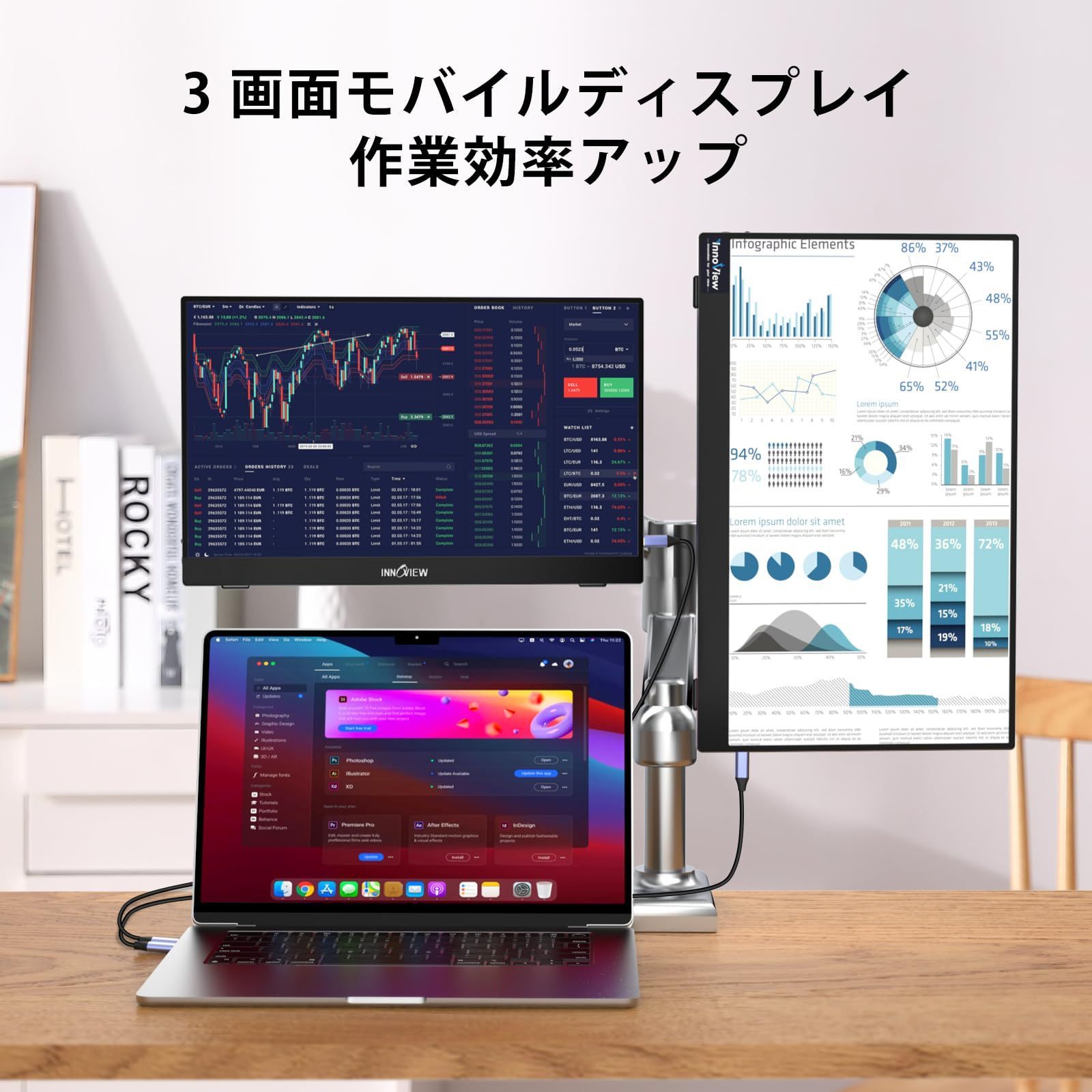 ラスト1点】FHD 非光沢 IPS液晶パネル モバイルディスプレイ 持ち運び