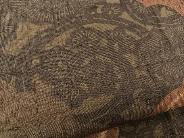 平和屋着物○伝統工芸士 七代目 吉澤与市 本真綿結城紬 絞り 型染め  