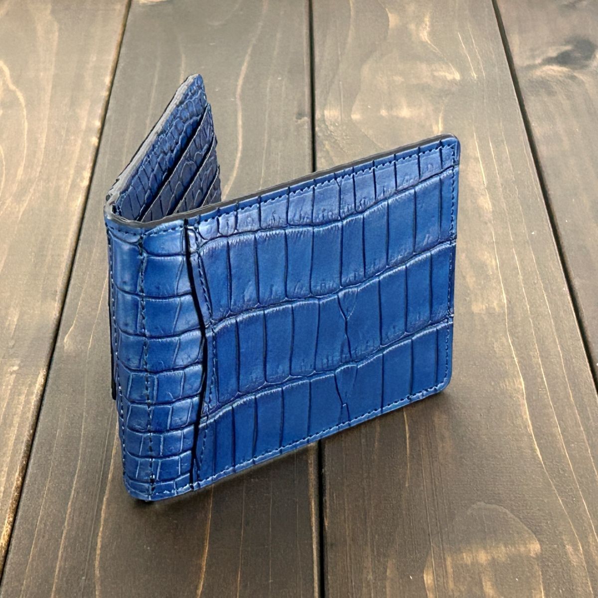 藍染 クロコダイル 無双 マネークリップ 藍