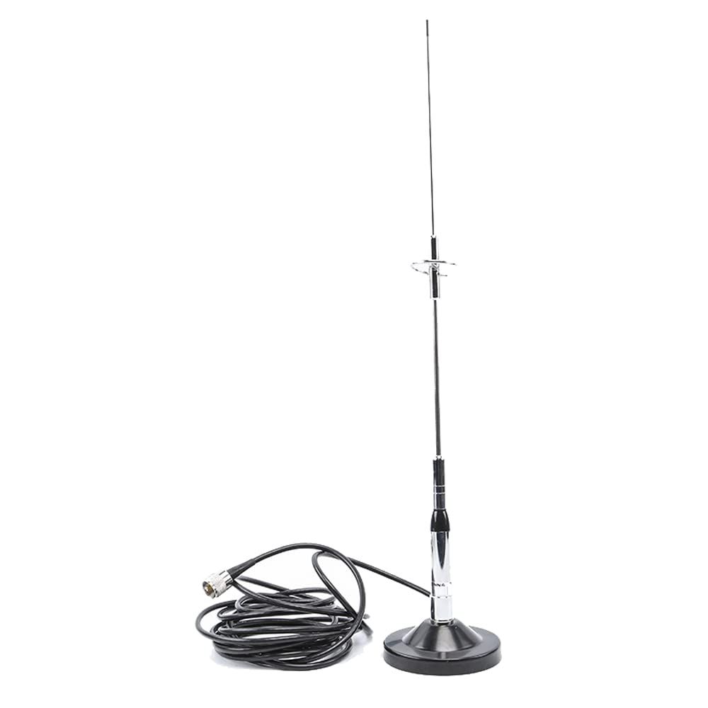 EASYTALK NL-770S モービルアンテナ 144/430MHz帯高利得2バンド 強力マグネット基台 同軸ケーブル 5m マウントアンテナ 車載用 無線アンテナ 全長41.5CM