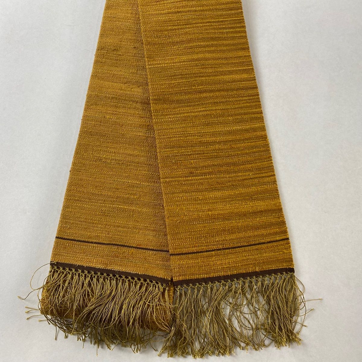 平和屋着物○西陣 鳥居良謹製 男性 角帯 紬地 霞文 証紙付き