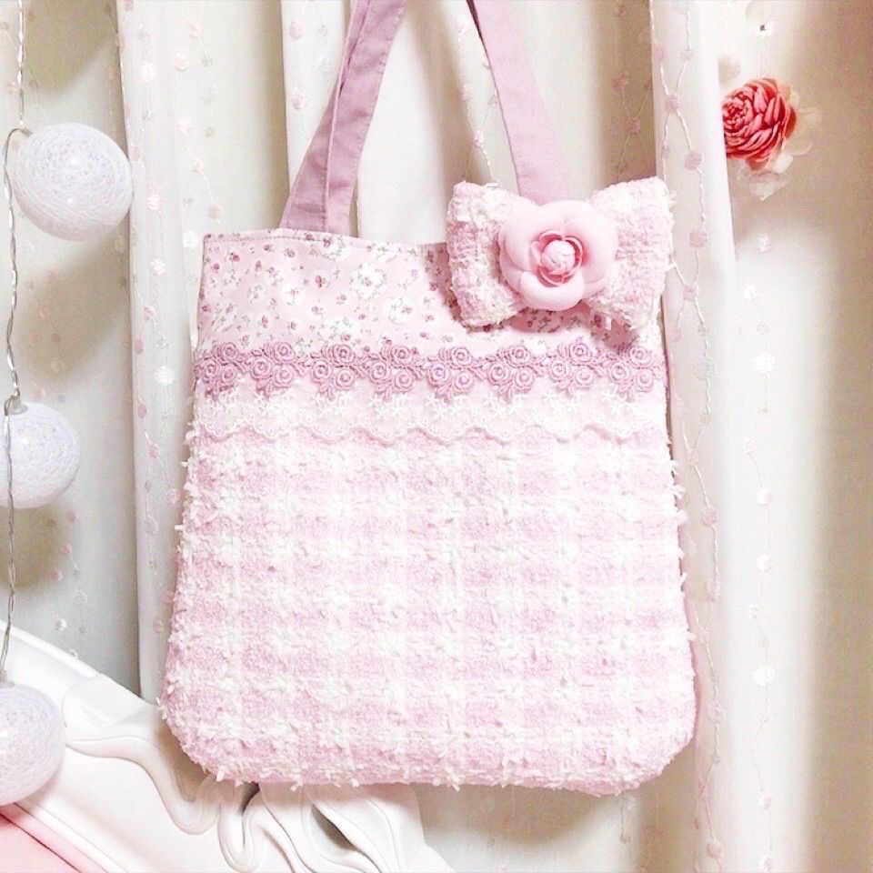 メゾンドフルール すずらん柄ゴブラン2Wayスクエアトート ローズリボン