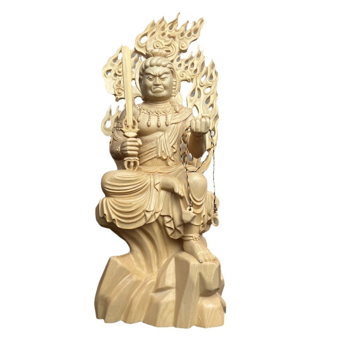 不動明王 神様 神さま 神 仏像 置物 オブジェ 木製 彫刻 インテリア