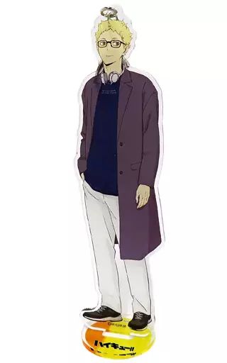 中古雑貨 月島蛍 月島蛍 缶バッジ 休日の私服 Day off style スタンド付き