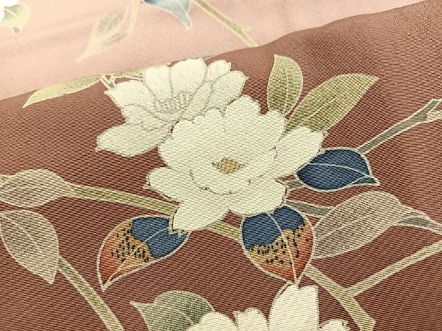 平和屋着物○訪問着 友禅 作家物 紬地 枝花文 ますいわ