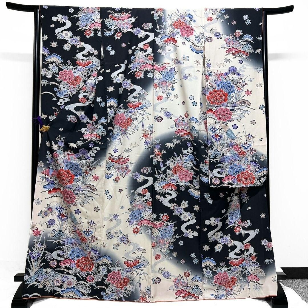モノトーン 型染め 牡丹 松竹梅 振袖 着物 104a p - メルカリ モノトーン 型染め 牡丹 松竹梅 振袖 着物 104a p - メルカリ
