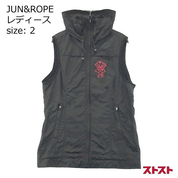 JUN&ROPE ジュン アンド ロペ ナイロン ジップベスト ブラック系 L