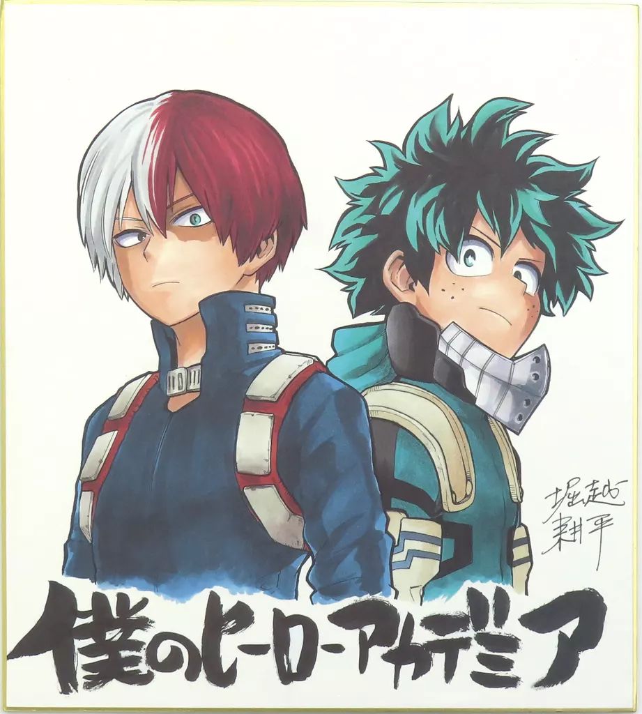 紙製品 単品 緑谷出久＆轟焦凍 描き下ろし複製色紙 コミックス 僕のヒーローアカデミア 11巻＆僕のヒーローアカデミアすまっしゅ!! 2巻 コミックス同時発売記念 複製サイン色紙プレゼントキャンペーン