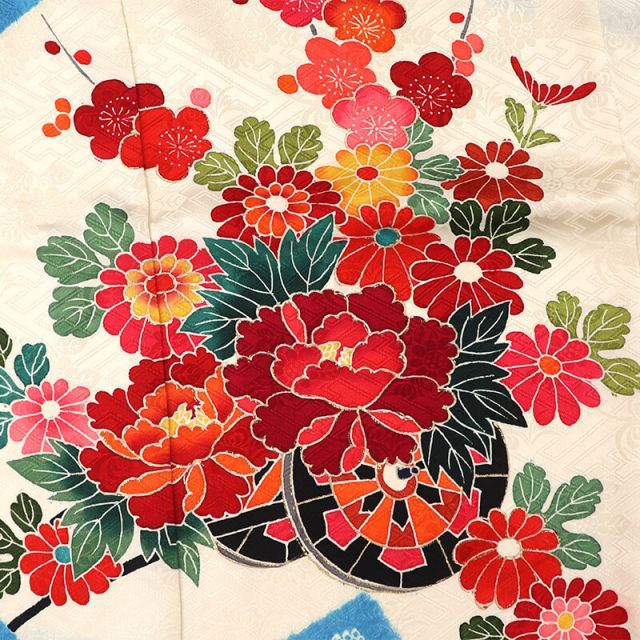 七五三 お祝い着 女児 7歳 リサイクル着物 長襦袢セット キッズ