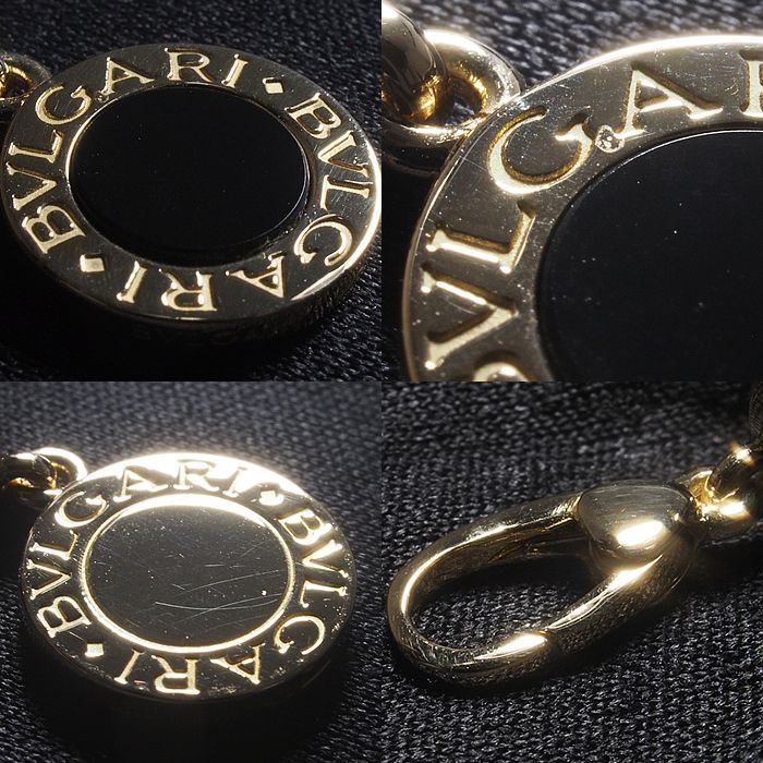 ● BVLGARI ブルガリブルガリ オニキス チャーム ペンダントトップ K18YG