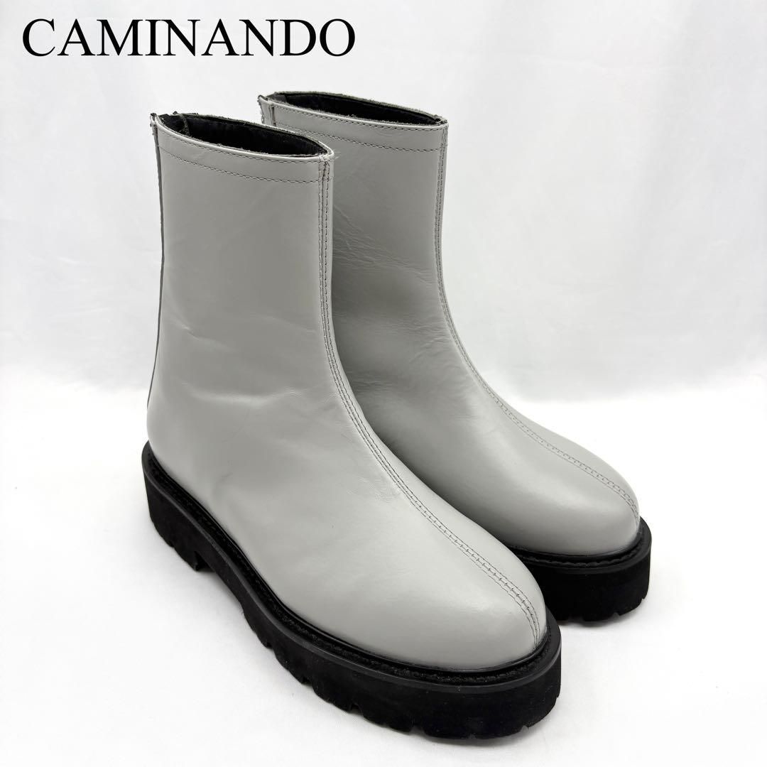 CAMINANDO カミナンド BACK ZIP バックジップ ブーツ レザー グレー 厚底 モード 6