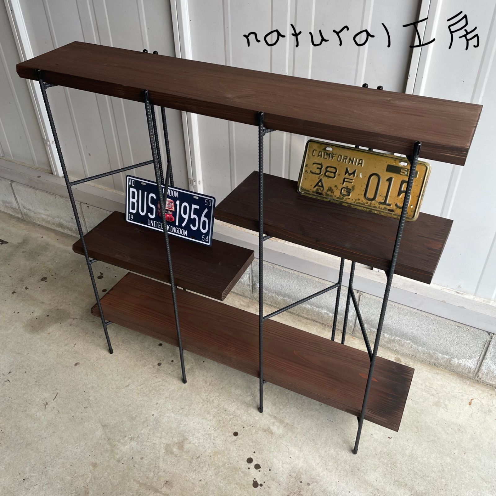 手作りアイアン家具 折り畳みラック アンティーク 西海岸インテリア 幅150cm 手作りアイアン家具 アイアンシェルフ 折り畳みラック