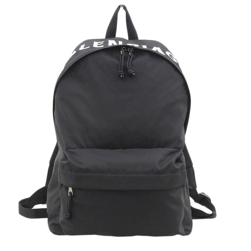バレンシアガ BALENCIAGA バックパック リュックサック ロゴ ナイロン ブラック 507460 中古 新入荷 OB2122