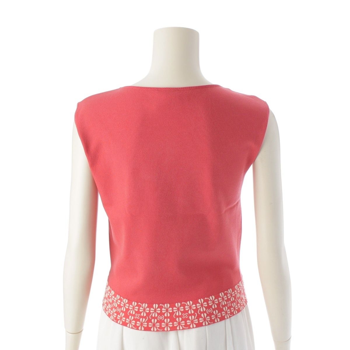新品 CHANEL 01C タンクトップ レーヨン イエロー 38 CHANEL Vintage 09P CC Mark Logo Knit Tank Top #38 Yellow