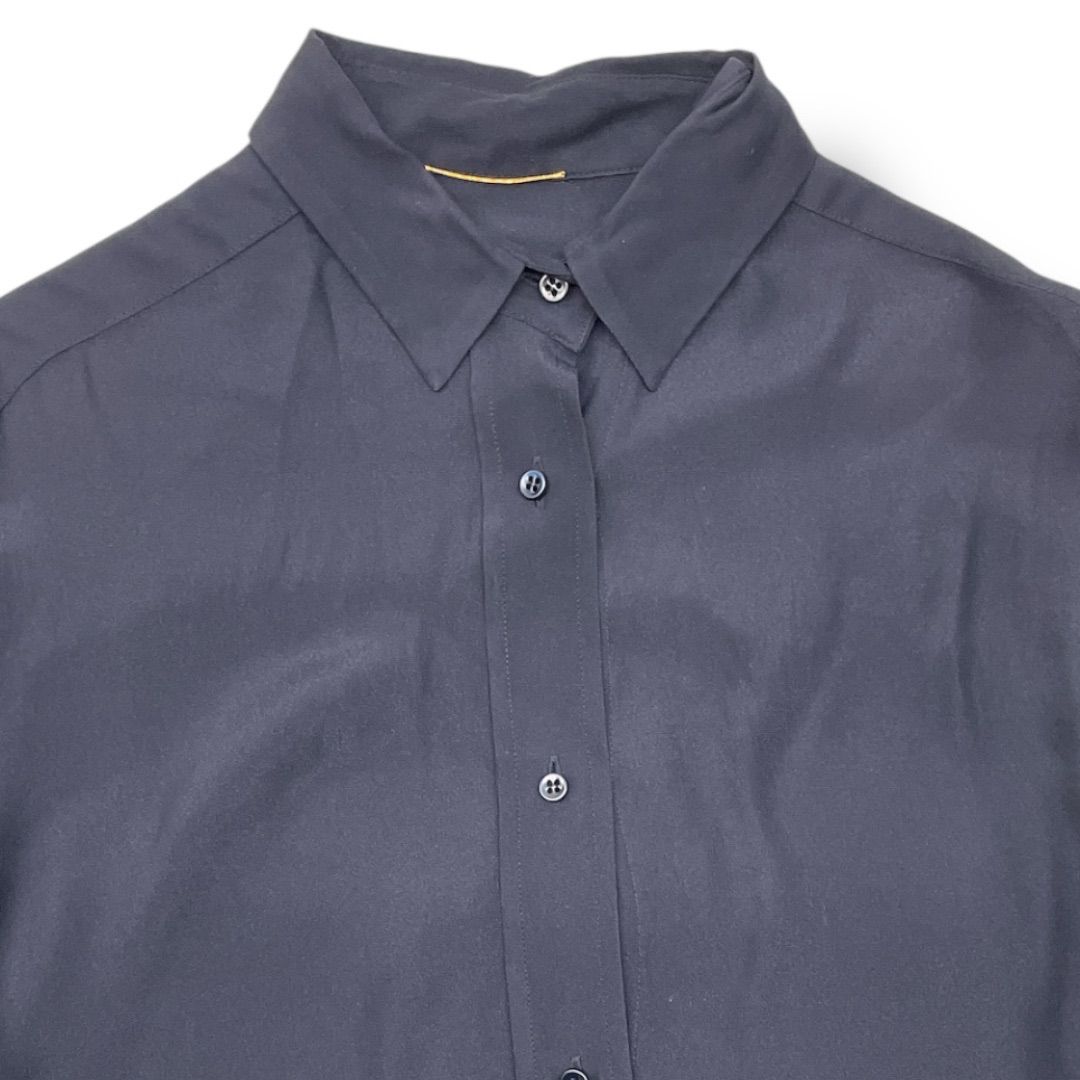 美品♡ミューズ ドゥーズィエムクラス バンドカラーシャツ 長袖シャツ ブラック Linen シャツ（シャツ／ブラウス）｜MUSE de Deuxieme Classe