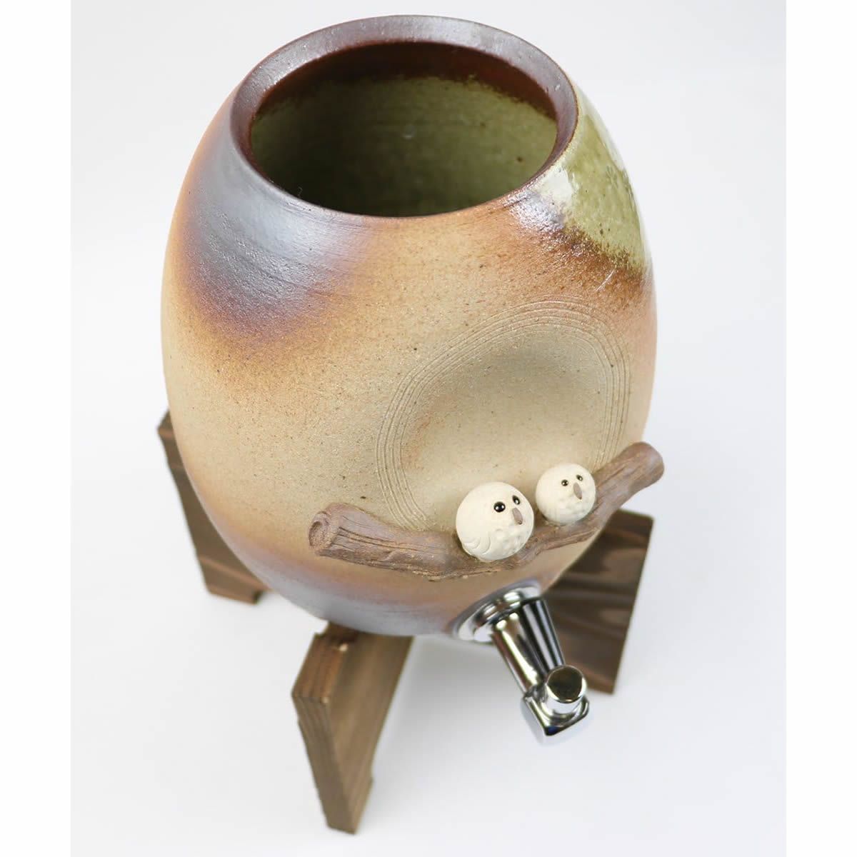 信楽焼 おしゃれ プレゼント 焼酎 保存瓶 日本酒 フクロウ 親子