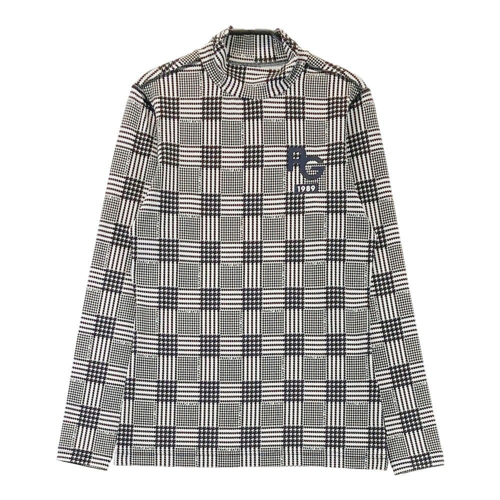 サイズ 0 PEARLY GATES パーリーゲイツ ハイネック 長袖インナーTシャツ 総柄 ブラック系 240101455457 ゴルフウェア レディース ストスト
