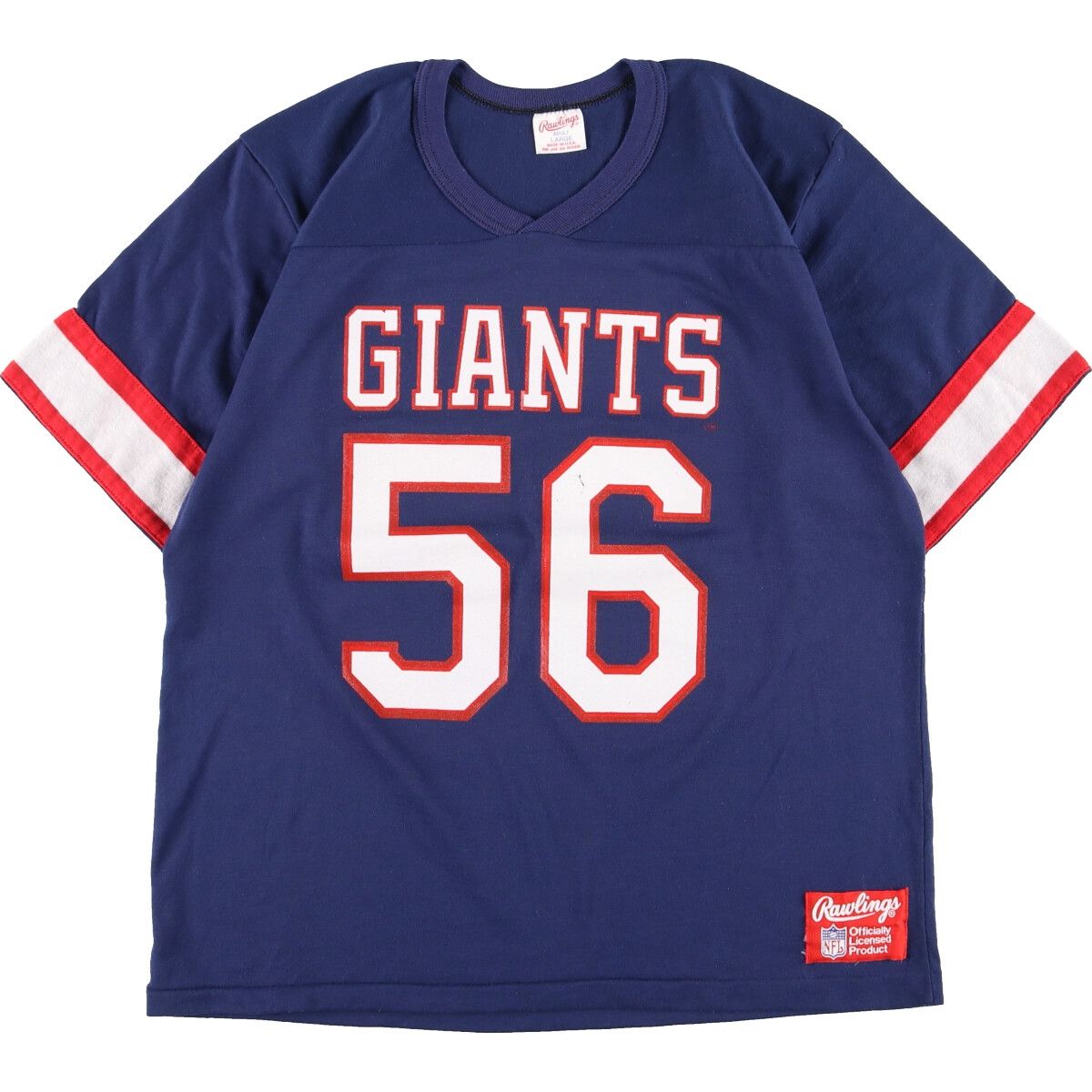 古着 80年代 Rawlings NFL NEWYORK GIANTS ニューヨークジャイアンツ Vネック フットボールTシャツ USA製 メンズL ヴィンテージ/eaa330167 古着