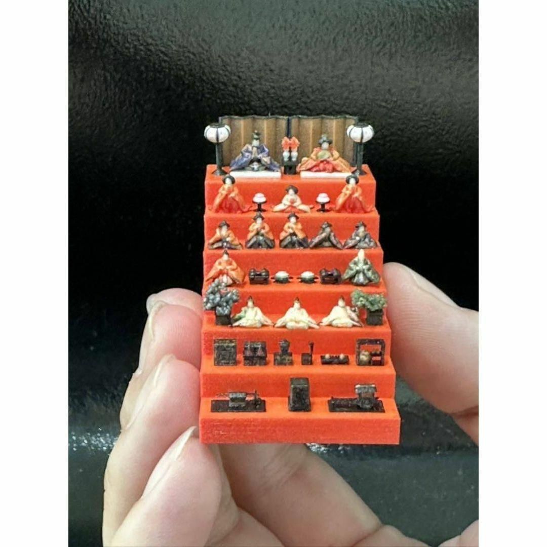 ミニチュア☆ひな人形☆豆雛☆横幅3cm☆1/64フィギュアに☆ジオラマ