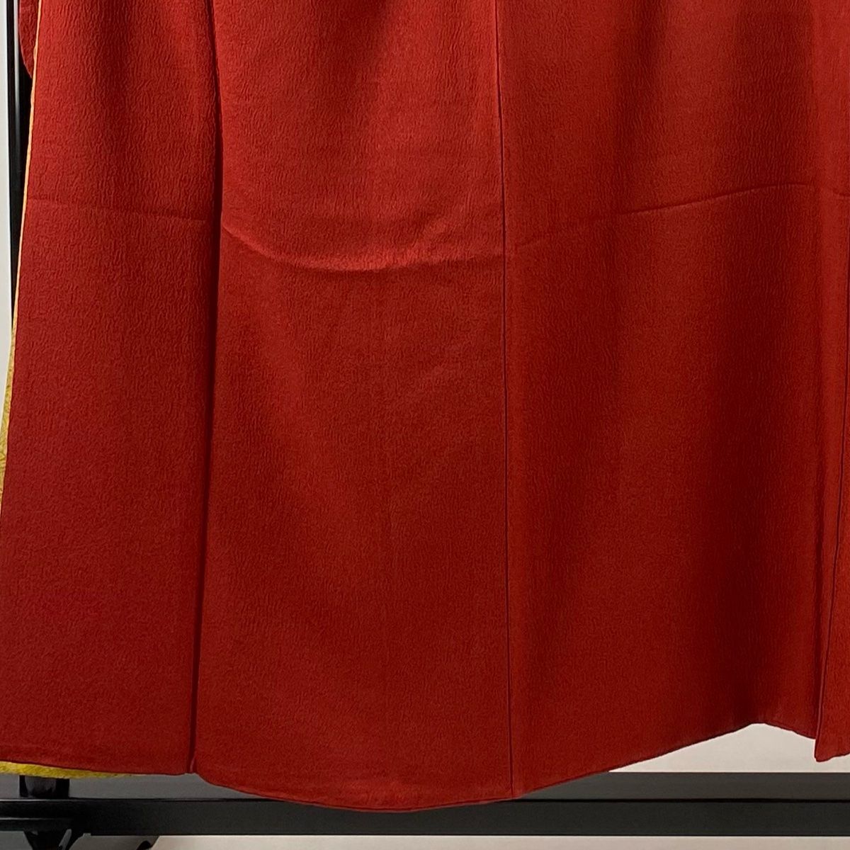 振袖 身丈152cm 裄丈66cm M 袷 鈴乃屋 赤 正絹 秀品 三つ紋