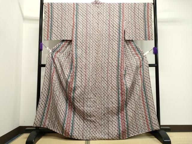 平和屋着物●上質な紬　総絞り　蜘蛛絞り　縞　正絹　逸品　CAAZ6498dy 平和屋着物○上質な紬 総絞り 蜘蛛絞り 縞 正絹 逸品 CAAZ6498dy