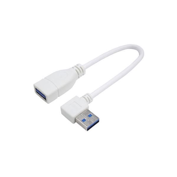 (まとめ)変換名人 USB3.0L型ケーブル延長20(右L) USB3A-CA20RL【&times;5セット】