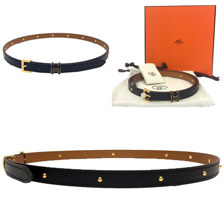 新品 HERMES エルメス ベルト ポップH クルーテ 15 ブラック 黒 80 