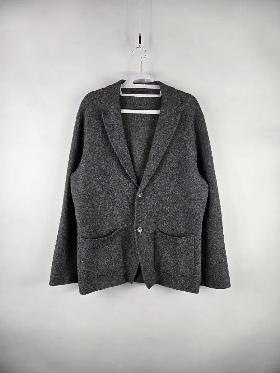【雷市場（ポンジャン）商品韓国直送】 UNIQLO(ユニクロ) メンズ L ウール ニット セーター ジャケット ジン・グレイ