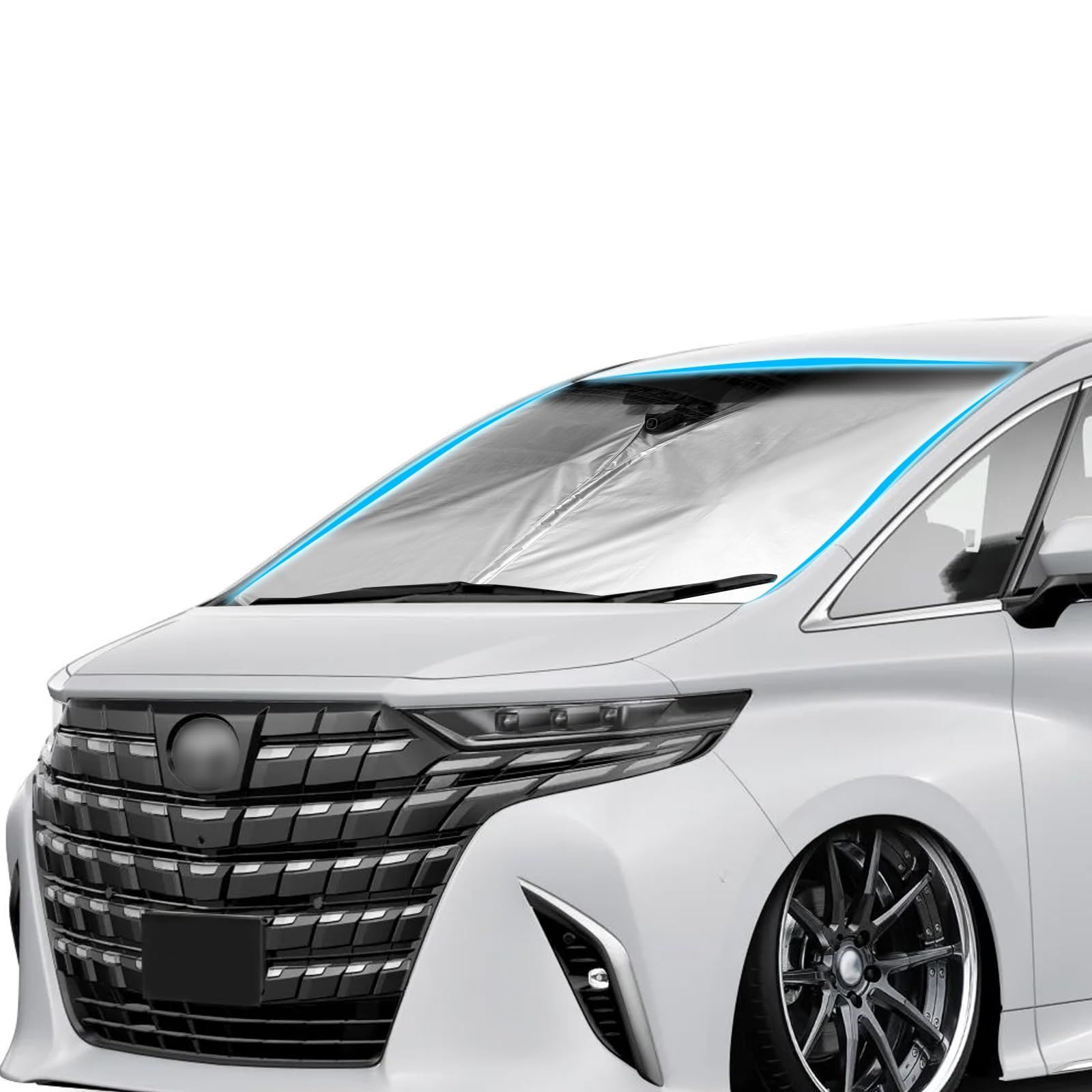 【数量限定】車中泊 日差しカット UVカット 日よけ カスタムパーツ サンシェード サンシェード コンパクト収納 フロントガラス用 専用 2023年モデル 収納袋付き 40系 アルファード 車種専用設