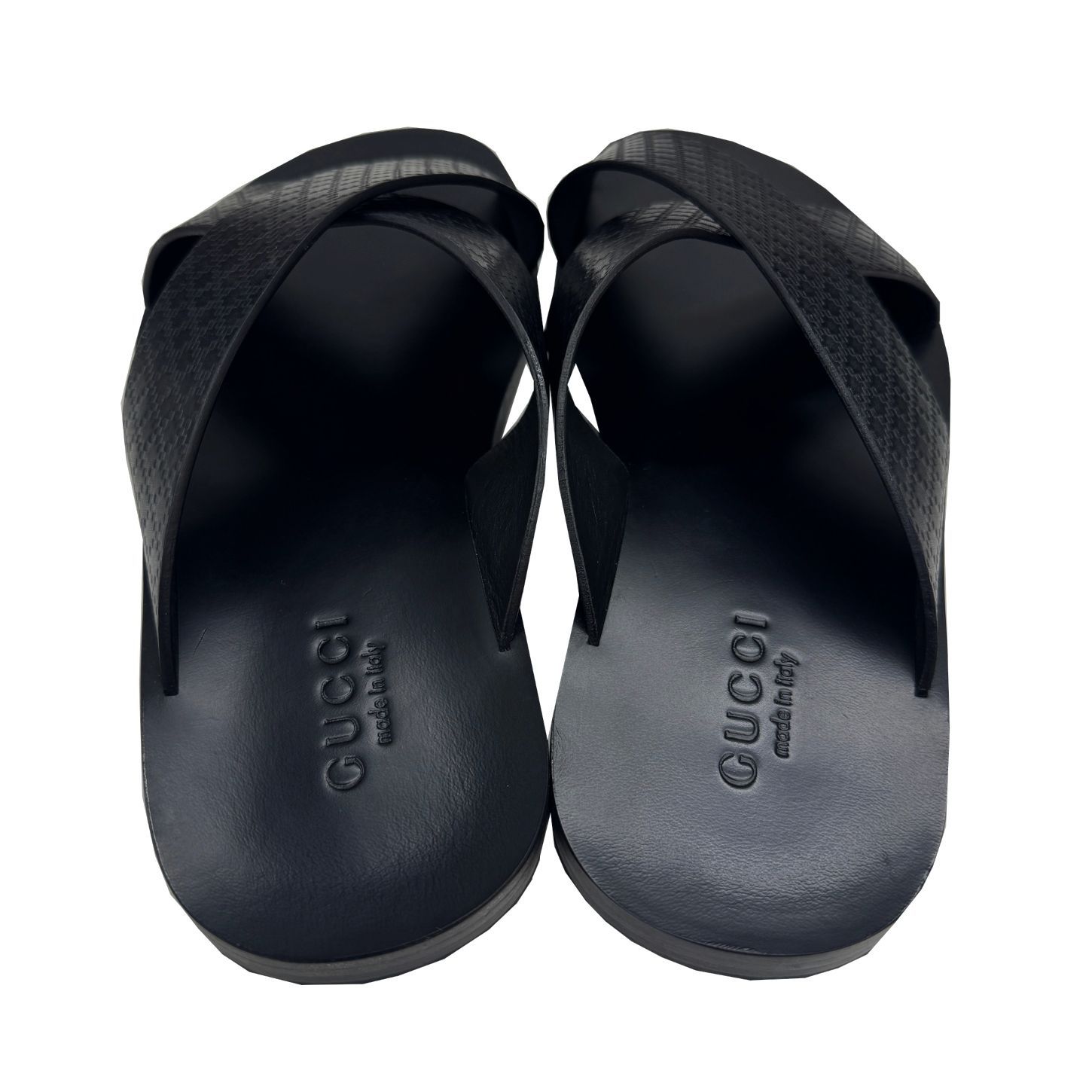 中古】GUCCI グッチ サンダル メンズ 7サイズ 約26cm ブラック レザー