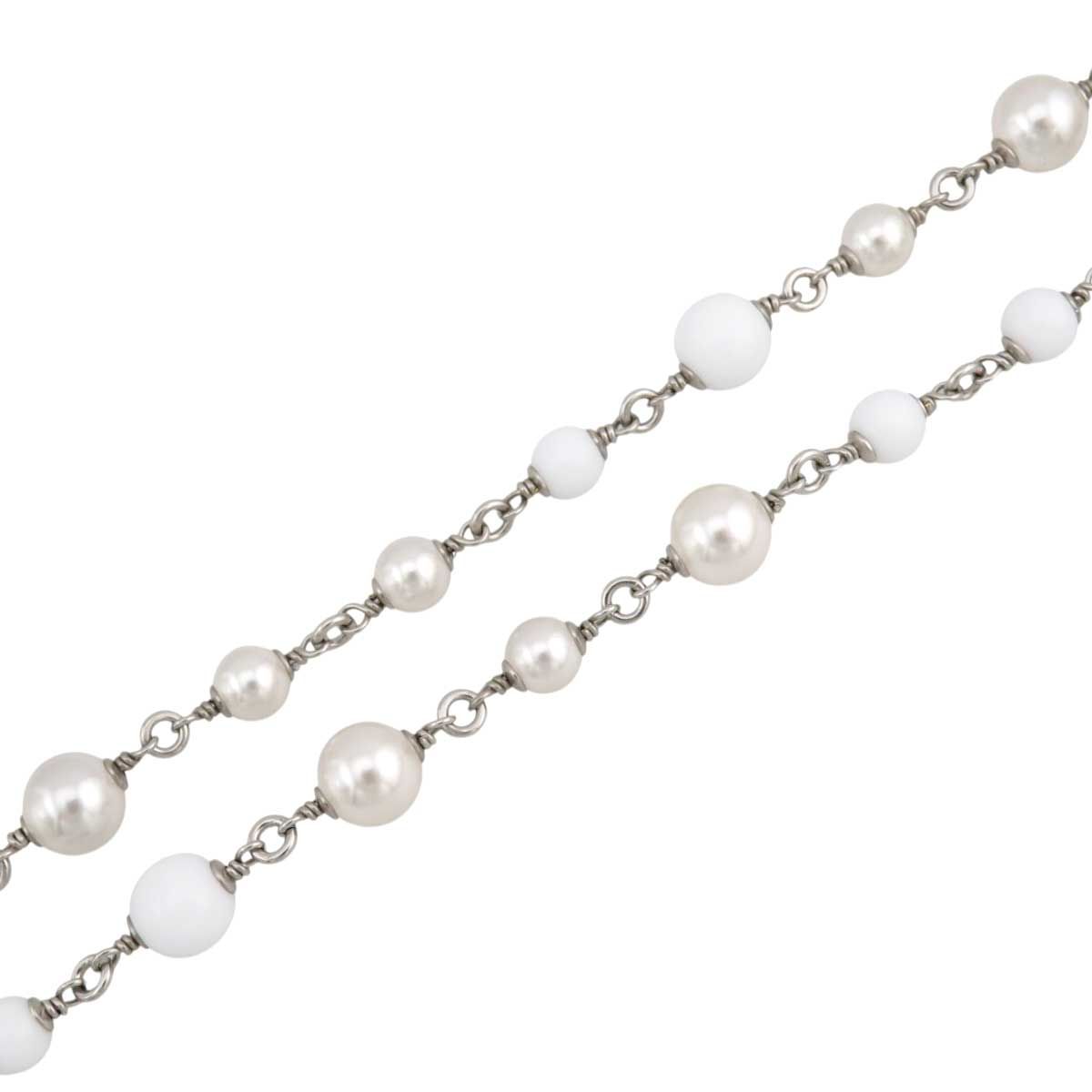 CHANEL シャネル ネックレス レジン コスチュームパール メタル シャネル ココマーク コスチュームパール ロング ネックレス