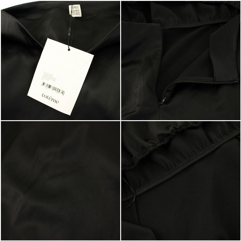 トーテム TOTEME ドレープサテントップス カットソー チュニック 七分袖 36 黒 ブラック 231-5001-208 /KU ■BM レディース トーテム TOTEME ドレープサテントップス カットソー チュニック