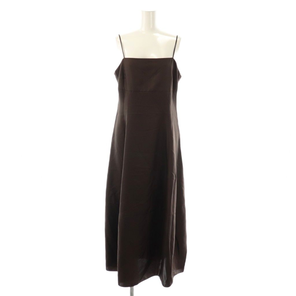 セオリー Theory 25AW Mod Silk Twill Parachute Dress ワンピース マキシ ロング キャミソール 4 茶 ブラウン |AT OS