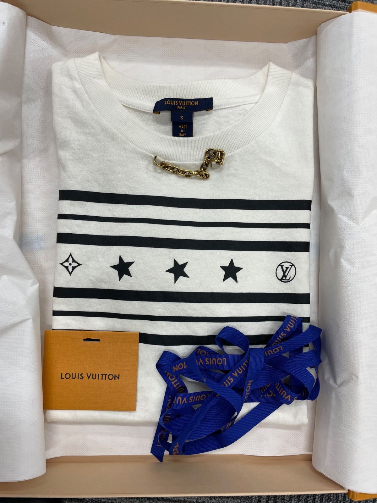 ルイヴィトン☆22AW LVサマー スターダストプリントネックチェーンTシャツ