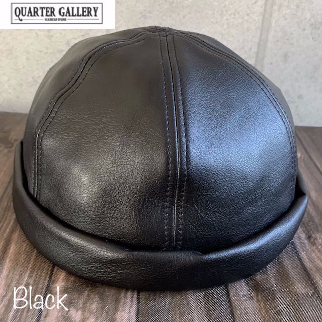 2色展開 特価 帽子 QUARTER GALLERY フェイクレザー キャップ フィッシャーマン フェイクレザー ロールキャップ サイズ調整  オールシーズン メンズ レディース 男女兼用 ユニセックス ロールキャップ ニット帽 - メルカリ