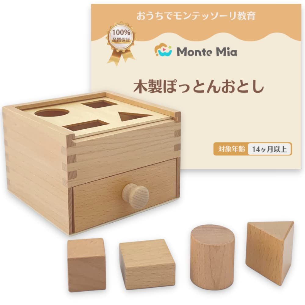 型はめパズル 木製 ぽっとん落とし MonteMia モンテッソーリ教師監修 モ