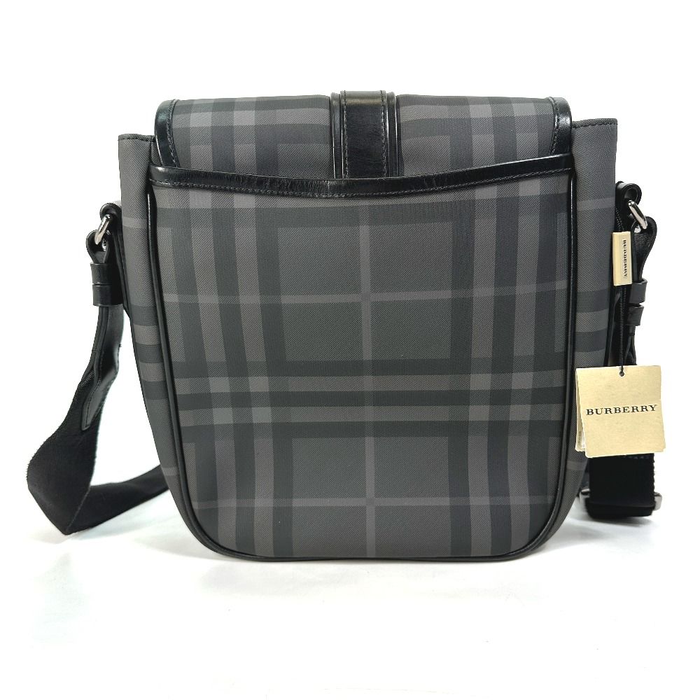 バーバリー　PVC レザー　メッセンジャーバッグ BURBERRY バーバリー ショルダーバッグ メッセンジャー PVC/レザー