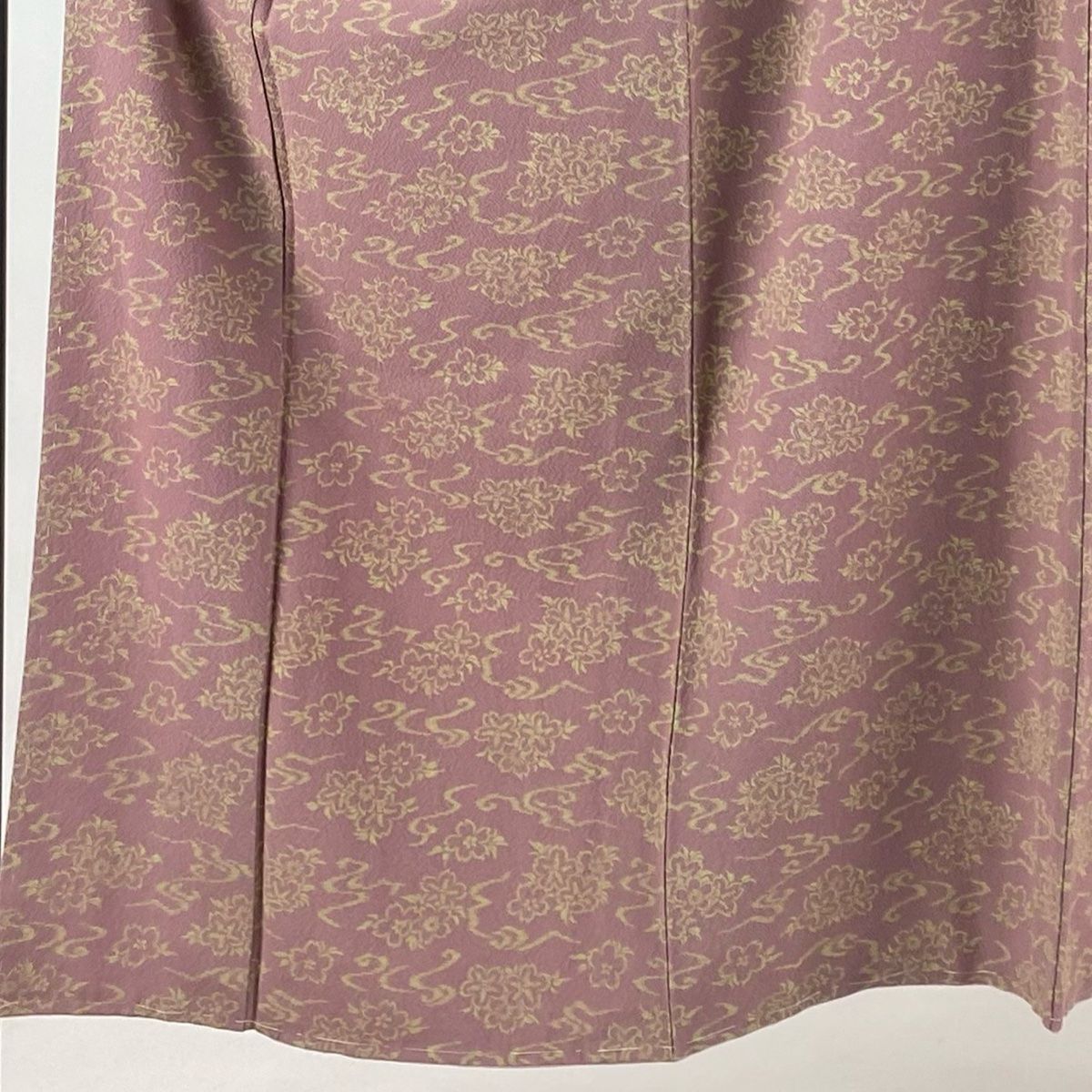 在庫一掃】 小紋 身丈150cm 裄丈62.5cm S 袷 辻村ジュサブロー 落款 桜  