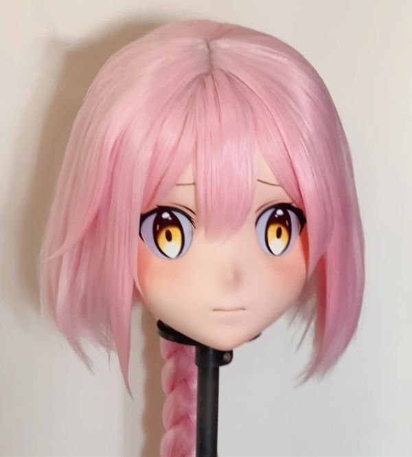 二次元美少女全頭マスク」カツラ＆ロック付き コスプレ・着ぐるみ用 二