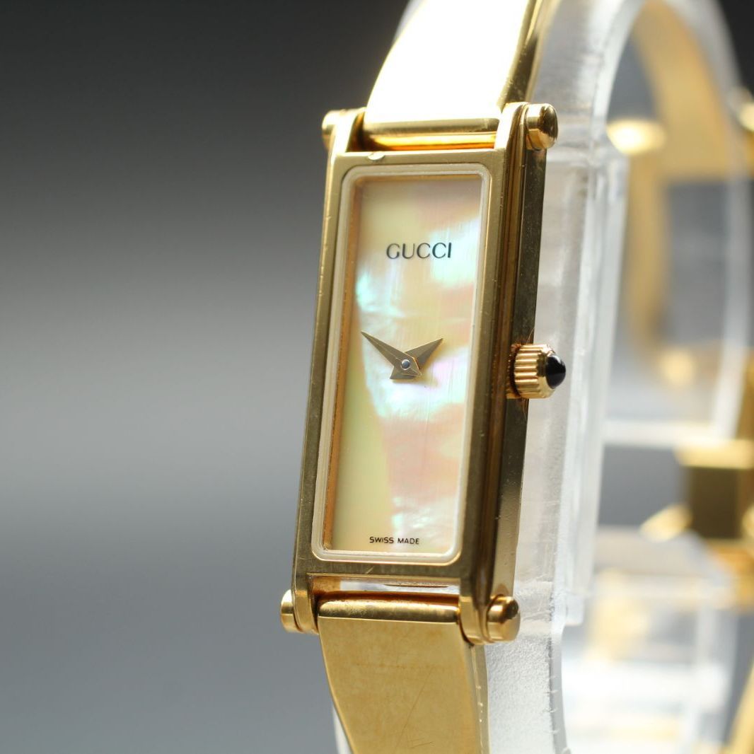 116【美品】 VINTAGE GUCCI 1500L SHELL GOLD シェル